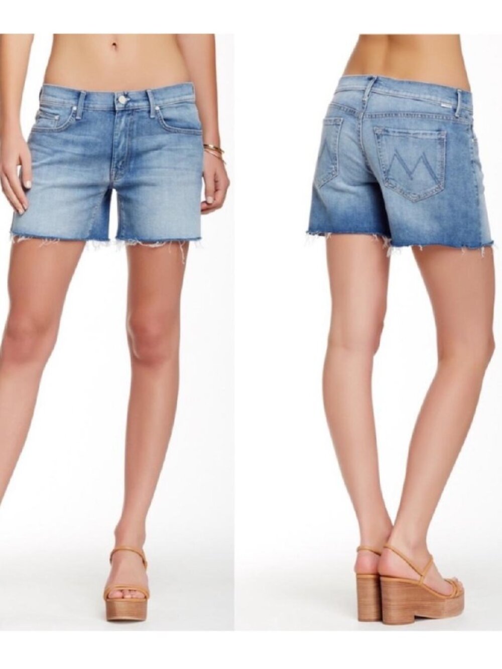 MOTHER The Dropout Fray Denim Shorts Love Drunk Cowboy Raw Hem Summer Casual 29